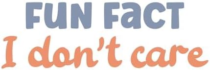 Inspirational Quote "Fun Fact I Don't Care" Motivational Sticker Vinyl Decal Motivation Stickers- 5" Vinyl Sticker Waterproof