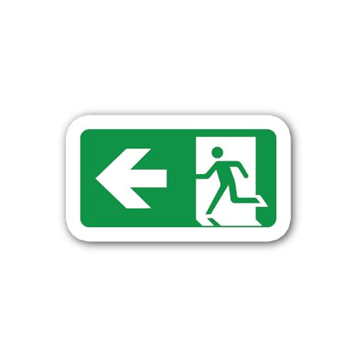 2 (Pieces) 3" and 5" Emergency exit Sign Sticker, Waterproof Vinyl Decals for Many Purpose Like Cars