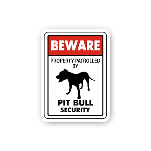 2 (Pieces) 3" and 5" Pit Bull Security Sticker, Waterproof Vinyl Decals for Many Purpose Like Cars,