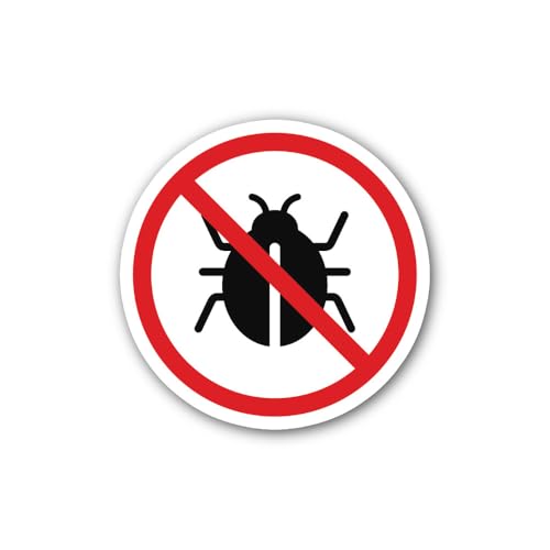 2 (Pieces) 3" and 5" no Insects Sign Sticker, Waterproof Vinyl Decals for Many Purpose Like Cars, Tr