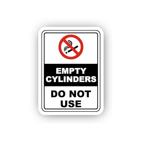 2 (Pieces) 3" and 5" Empty Cylinders Prohibited Use Sticker, Waterproof Vinyl Decals for Many Purpos