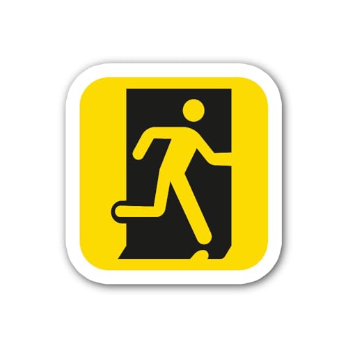 2 (Pieces) 3" and 5" Safe exit Yellow Colour Sign Sticker, Waterproof Vinyl Decals for Many Purpose