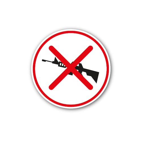 2 (Pieces) 3" and 5" Weapon Limitation Sign Sticker, Waterproof Vinyl Decals for Many Purpose Like C