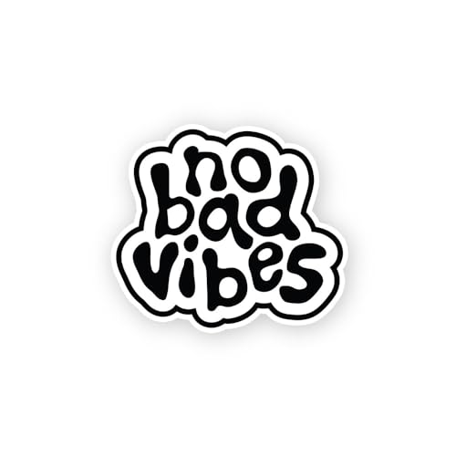 2 (Pieces) 3" and 5" No Bad Vibes Sticker, Waterproof Vinyl Decals for Many Purpose Like Cars, Truck