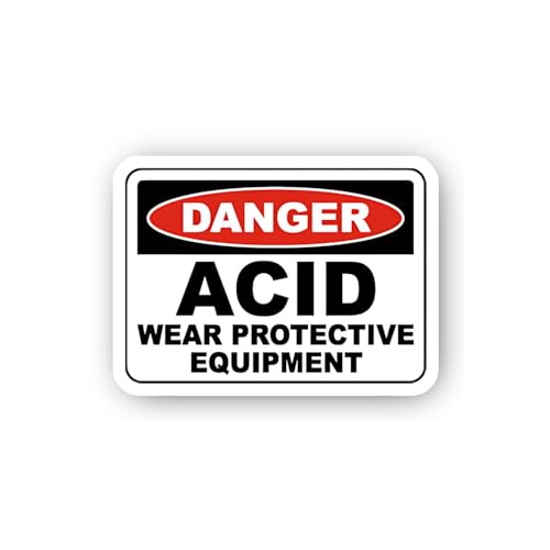 2 (Pieces) 3" and 5" Danger Acid Use Protective Gear Sticker, Waterproof Vinyl Decals for Many Purpo