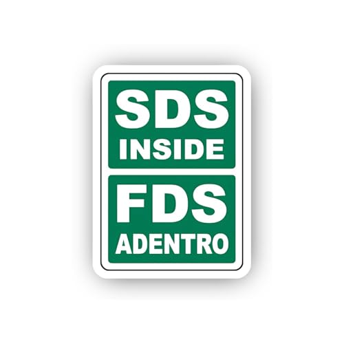 2 (Pieces) 3" and 5" Bilingual Green Interior Safety Notice Sticker, Waterproof Vinyl Decals for Man