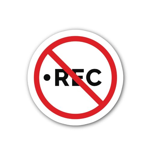 2 (Pieces) 3" and 5" No Recording Sticker, Waterproof Vinyl Decals for Many Purpose Like Cars, Truck