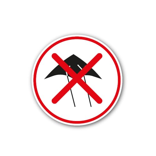 2 (Pieces) 3" and 5" No Kites Sign Sticker, Waterproof Vinyl Decals for Many Purpose Like Cars, Truc