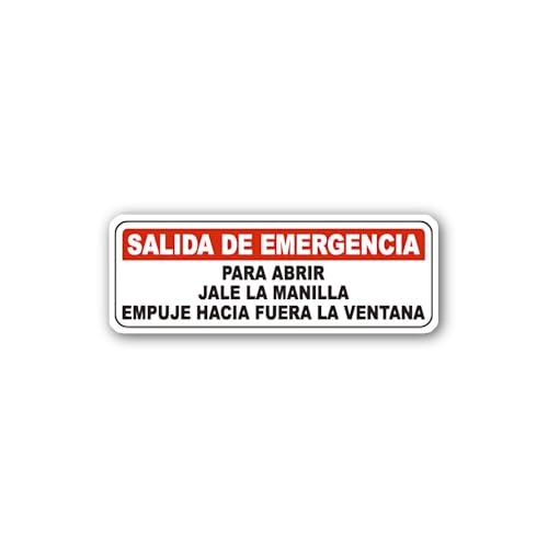 2 (Pieces) 3" and 5" Spanish Emergency exit Pull Handle Push Window Sign Sticker, Waterproof Vinyl D
