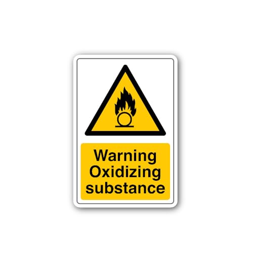 2 (Pieces) 3" and 5" Warning Oxidizing Substance Sticker, Waterproof Vinyl Decals for Many Purpose L