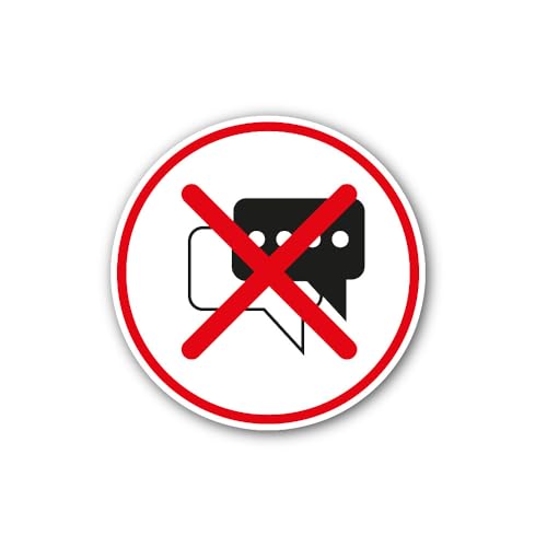 2 (Pieces) 3" and 5" no Chat Sign Sticker, Waterproof Vinyl Decals for Many Purpose Like Cars, Truck