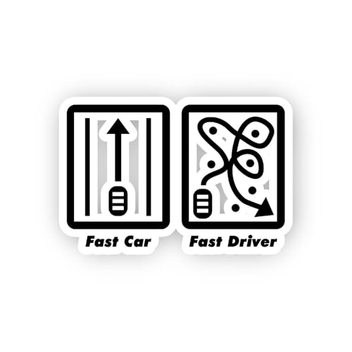 2 (Pieces) 3" and 5" Fast Car Driver Comparison Icons Sticker, Waterproof Vinyl Decals for Many Purp