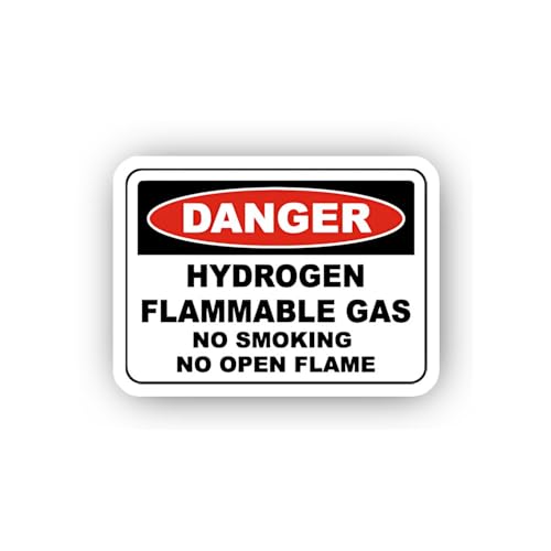 2 (Pieces) 3" and 5" Hydrogen Gas Danger Sticker, Waterproof Vinyl Decals for Many Purpose Like Cars
