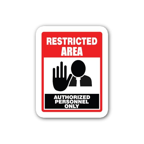 2 (Pieces) 3" and 5" Restricted Area Authorized Personnel ONLY Sticker, Waterproof Vinyl Decals for