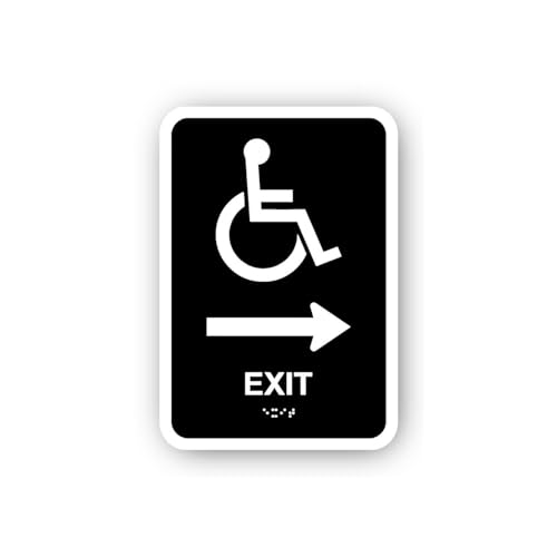 2 (Pieces) 3" and 5" Wheelchair Exit Right Arrow Sticker, Waterproof Vinyl Decals for Many Purpose L