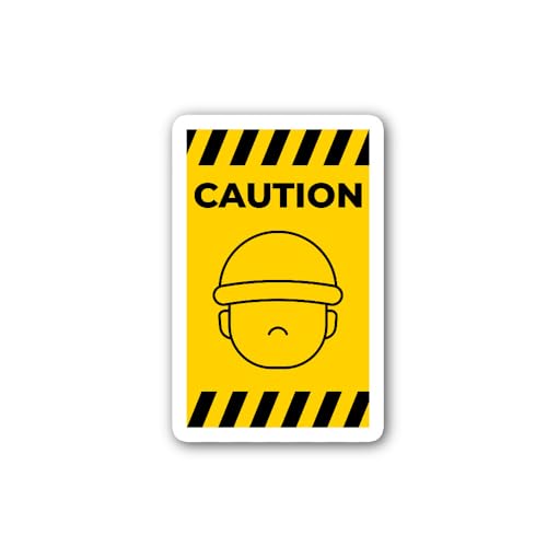 2 (Pieces) 3" and 5" Safety Caution Sign n icon Sticker, Waterproof Vinyl Decals for Many Purpose Li