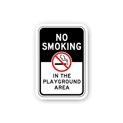 2 (Pieces) 3" and 5" No Smoking in The Playground Area Sticker, Waterproof Vinyl Decals for Many Pur