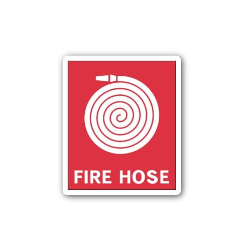 2 (Pieces) 3" and 5" Fire Hose Sign Sticker, Waterproof Vinyl Decals for Many Purpose Like Cars, Tru