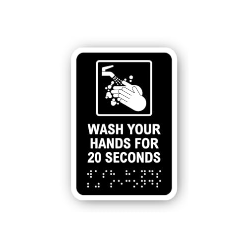 2 (Pieces) 3" and 5" Wash Hands for 20 Seconds Sign Sticker, Waterproof Vinyl Decals for Many Purpos