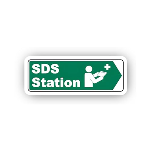 2 (Pieces) 3" and 5" Green Horizontal SDS Station Arrow Sticker, Waterproof Vinyl Decals for Many Pu
