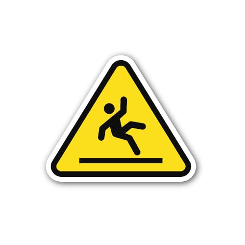 2 (Pieces) 3" and 5" Wet Floor Sign Sticker, Waterproof Vinyl Decals for Many Purpose Like Cars, Tru