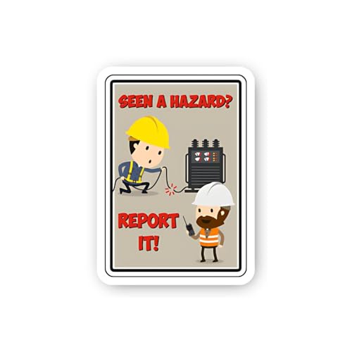 2 (Pieces) 3" and 5" Report a Hazard: Electrical Danger Sticker, Waterproof Vinyl Decals for Many Pu