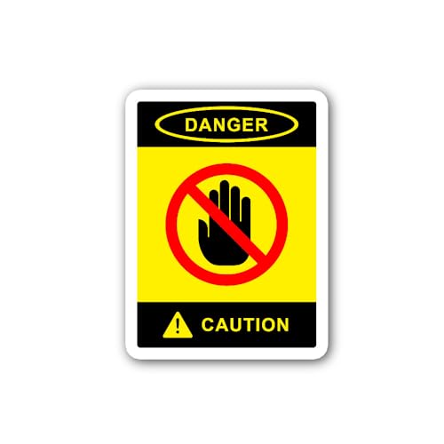 2 (Pieces) 3" and 5" Caution Do Not Touch Sign Sticker, Waterproof Vinyl Decals for Many Purpose Lik