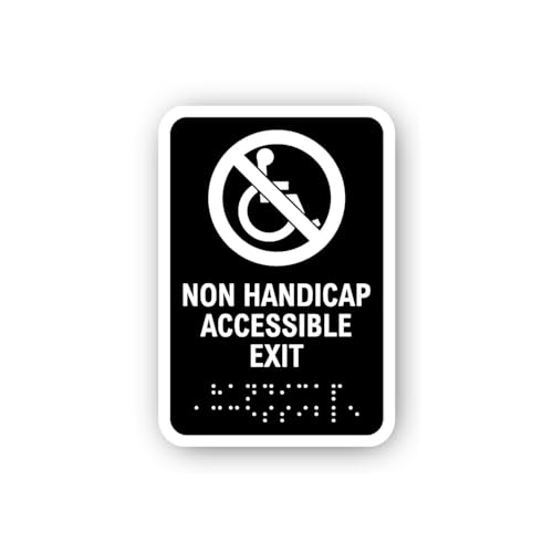 2 (Pieces) 3" and 5" Non-Handicap Accessible Exit Braille Sticker, Waterproof Vinyl Decals for Many