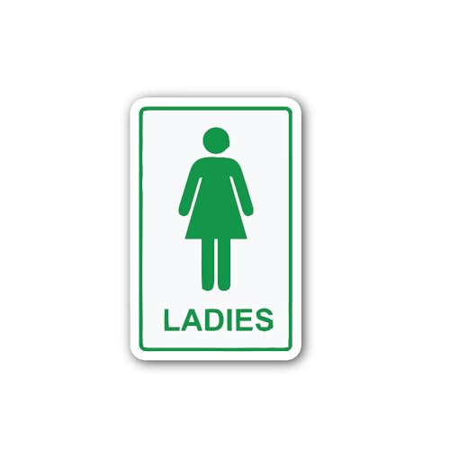 2 (Pieces) 3" and 5" Ladies Toilet Sign Sticker, Waterproof Vinyl Decals for Many Purpose Like Cars,