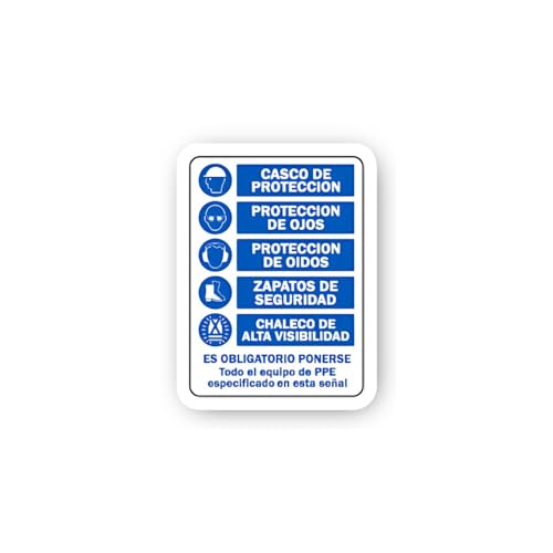 2 (Pieces) 3" and 5" Mandatory Spanish PPE Sticker, Waterproof Vinyl Decals for Many Purpose Like Ca
