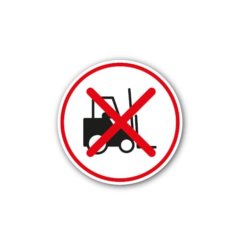 2 (Pieces) 3" and 5" No Forklift Trucks icon Sticker, Waterproof Vinyl Decals for Many Purpose Like