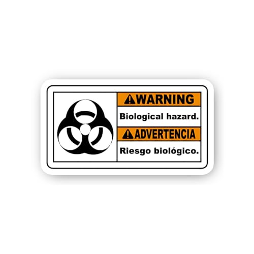 2 (Pieces) 3" and 5" Biological Hazard Warning Notice Sticker, Waterproof Vinyl Decals for Many Purp
