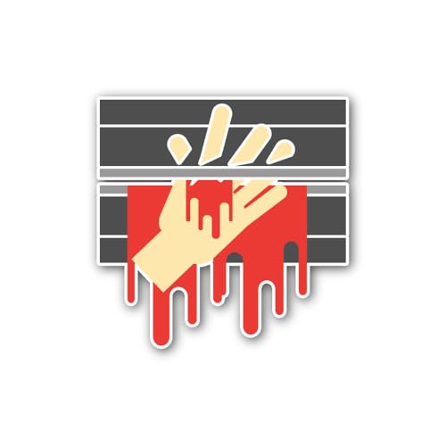 2 (Pieces) 3" and 5" Press or Ram Hazard Graphic Sticker, Waterproof Vinyl Decals for Many Purpose L