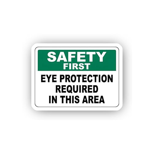 2 (Pieces) 3" and 5" Occupational Eye Safety Notice Sticker, Waterproof Vinyl Decals for Many Purpos