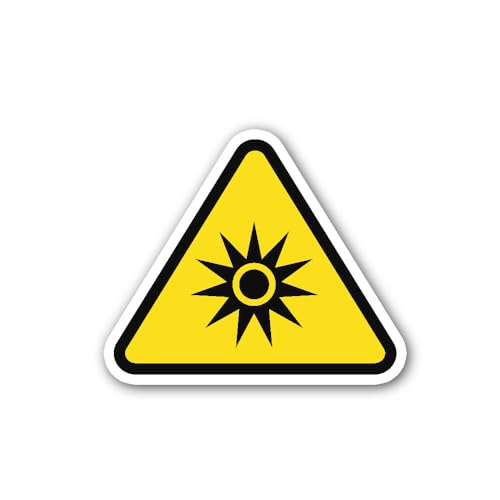 2 (Pieces) 3" and 5" Optical Radiation Warning Sign Sticker, Waterproof Vinyl Decals for Many Purpos