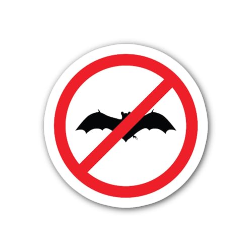 2 (Pieces) 3" and 5" Bats Forbidden Sticker, Waterproof Vinyl Decals for Many Purpose Like Cars, Tru