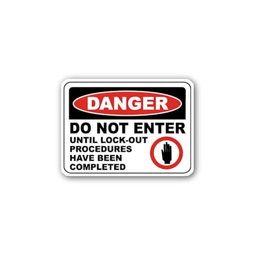 2 (Pieces) 3" and 5" Danger Do Not Enter Lock Out Sign Sticker, Waterproof Vinyl Decals for Many Pur