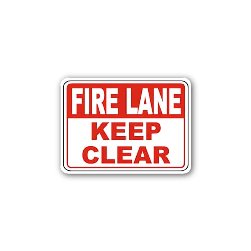 2 (Pieces) 3" and 5" Fire Lane Keep Clear Sign Sticker, Waterproof Vinyl Decals for Many Purpose Lik