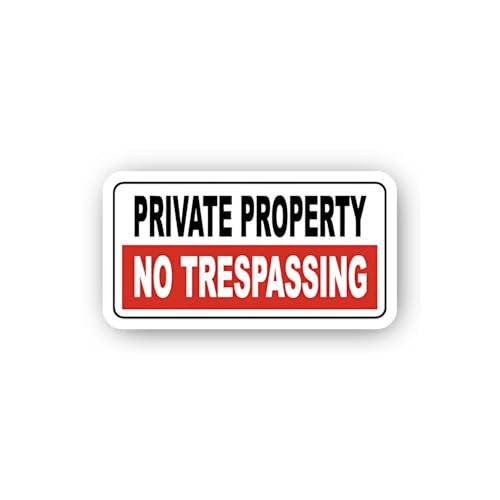 2 (Pieces) 3" and 5" Private Pr0perty No Trespassing Sticker, Waterproof Vinyl Decals for Many Purpo