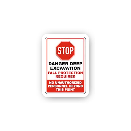 2 (Pieces) 3" and 5" Deep Excavation Danger Notification Sticker, Waterproof Vinyl Decals for Many P