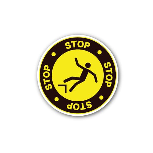 2 (Pieces) 3" and 5" Caution: Fall Hazard Sign Sticker, Waterproof Vinyl Decals for Many Purpose Lik