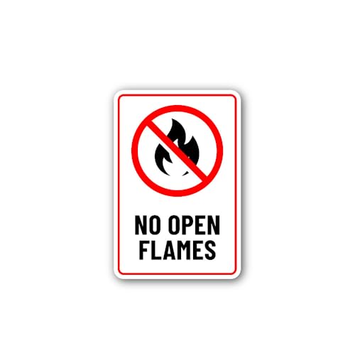 2 (Pieces) 3" and 5" NO Open Flames Symbol Sticker, Waterproof Vinyl Decals for Many Purpose Like Ca