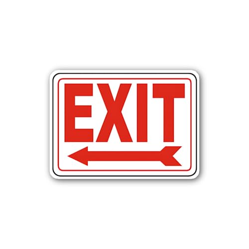 2 (Pieces) 3" and 5" Rectangular 'EXIT' Signage Sticker, Waterproof Vinyl Decals for Many Purpose Li