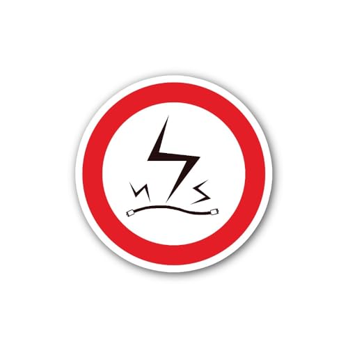 2 (Pieces) 3" and 5" Electrical Hazard Warning Sign Sticker, Waterproof Vinyl Decals for Many Purpos