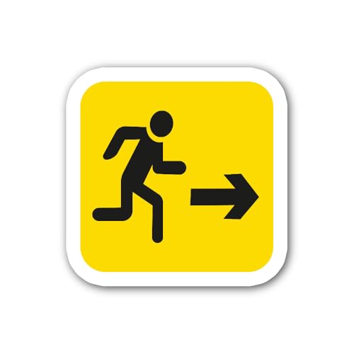 2 (Pieces) 3" and 5" Safe exit During Emergencies Sticker, Waterproof Vinyl Decals for Many Purpose