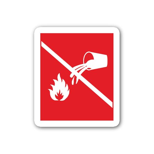 2 (Pieces) 3" and 5" Do Not Extinguish with Water Sticker, Waterproof Vinyl Decals for Many Purpose