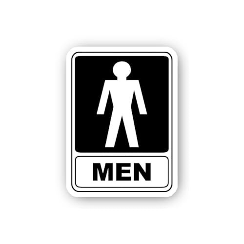 2 (Pieces) 3" and 5" Men's Room Sticker, Waterproof Vinyl Decals for Many Purpose Like Cars, Trucks,