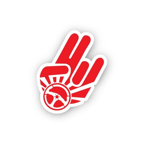 2 (Pieces) 3" and 5" Steering Wheel Hand Sign Sticker, Waterproof Vinyl Decals for Many Purpose Like