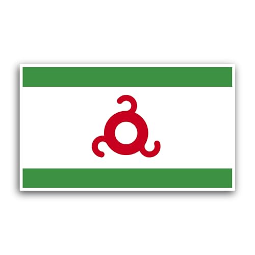 2 (Pieces) 3" and 5" Ingushetia Flag Sticker, Waterproof Vinyl Decals for Many Purpose Like Cars, Tr