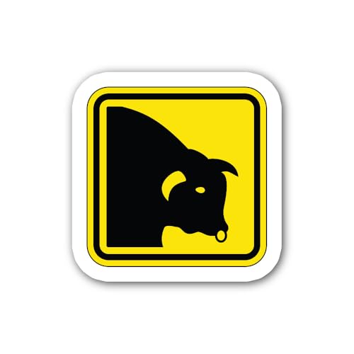 2 (Pieces) 3" and 5" Bull Sign Sticker, Waterproof Vinyl Decals for Many Purpose Like Cars, Trucks,